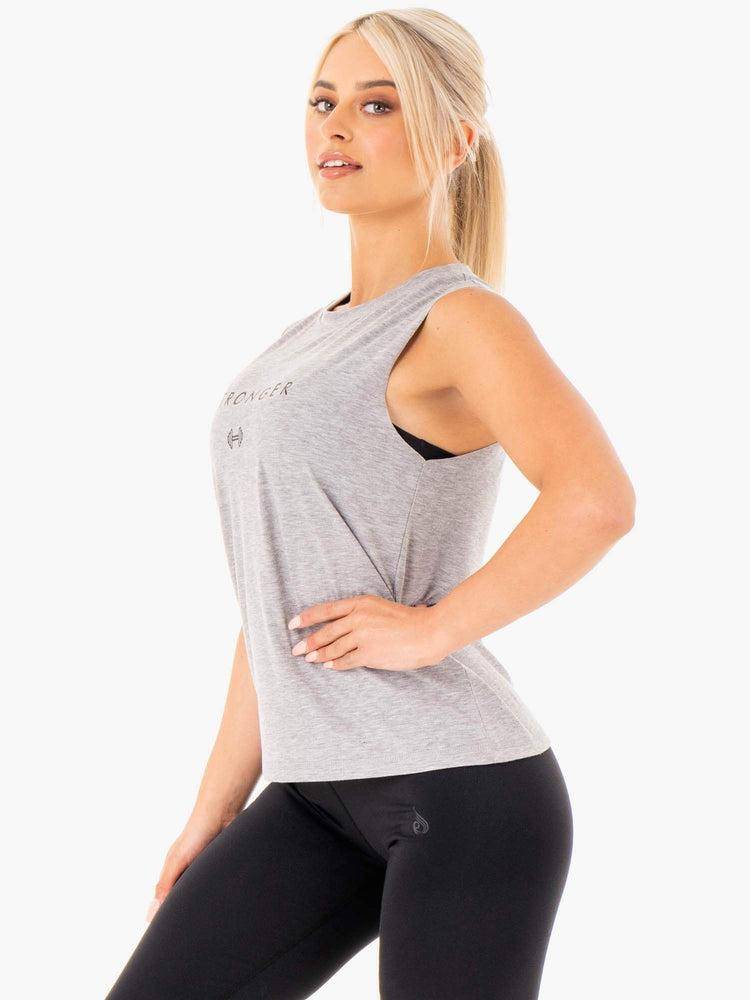 Women's Ryderwear Women Tanks Ladies Baller Tanks Grey Marl | NZ3019LH