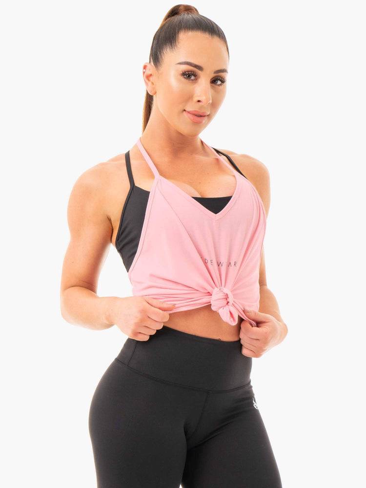 Women's Ryderwear Women Tanks Luxe T-Back Tanks Pink | NZ2937RW