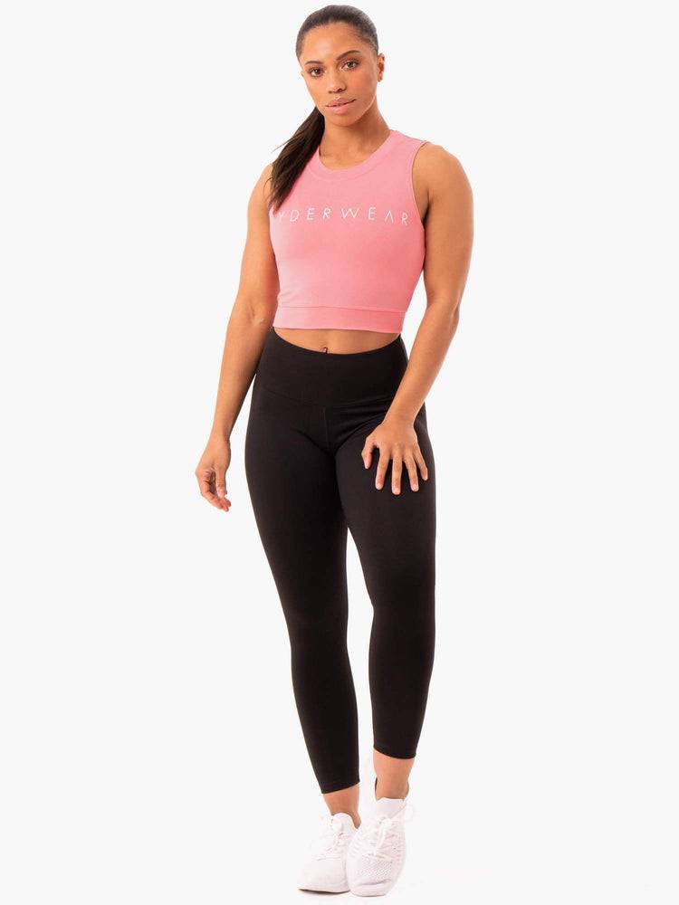 Women's Ryderwear Women Tanks Motion Crop Top Tanks Rose Pink | NZ2943BC