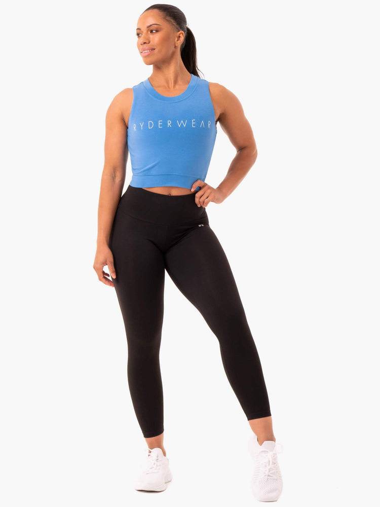 Women's Ryderwear Women Tanks Motion Crop Top Tanks Blue | NZ2946XF