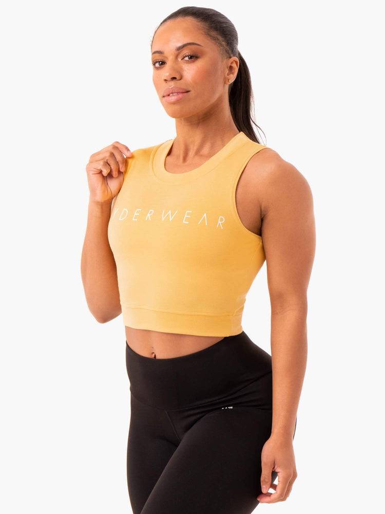 Women's Ryderwear Women Tanks Motion Crop Top Tanks Mango | NZ2962TV