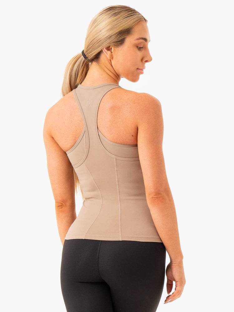 Women's Ryderwear Women Tanks NKD Frame Tanks Latte | NZ2871NB