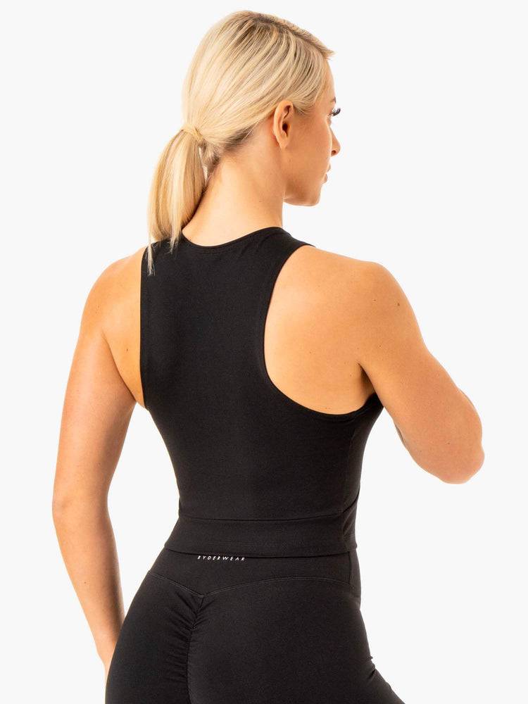 Women's Ryderwear Women Tanks Reflex Zip Up Tanks Black | NZ2989TV