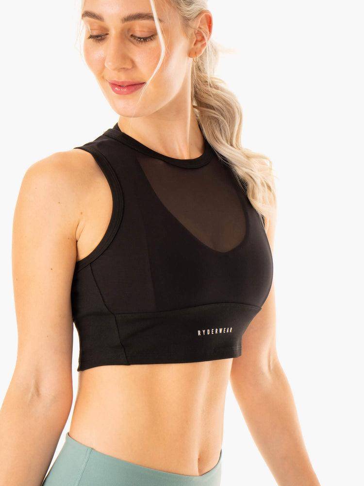 Women's Ryderwear Women Tanks Revival Mesh Tanks Black | NZ2967MA