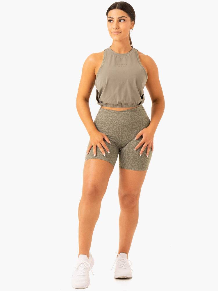 Women's Ryderwear Women Tanks Rotation Tanks Khaki | NZ2904KI