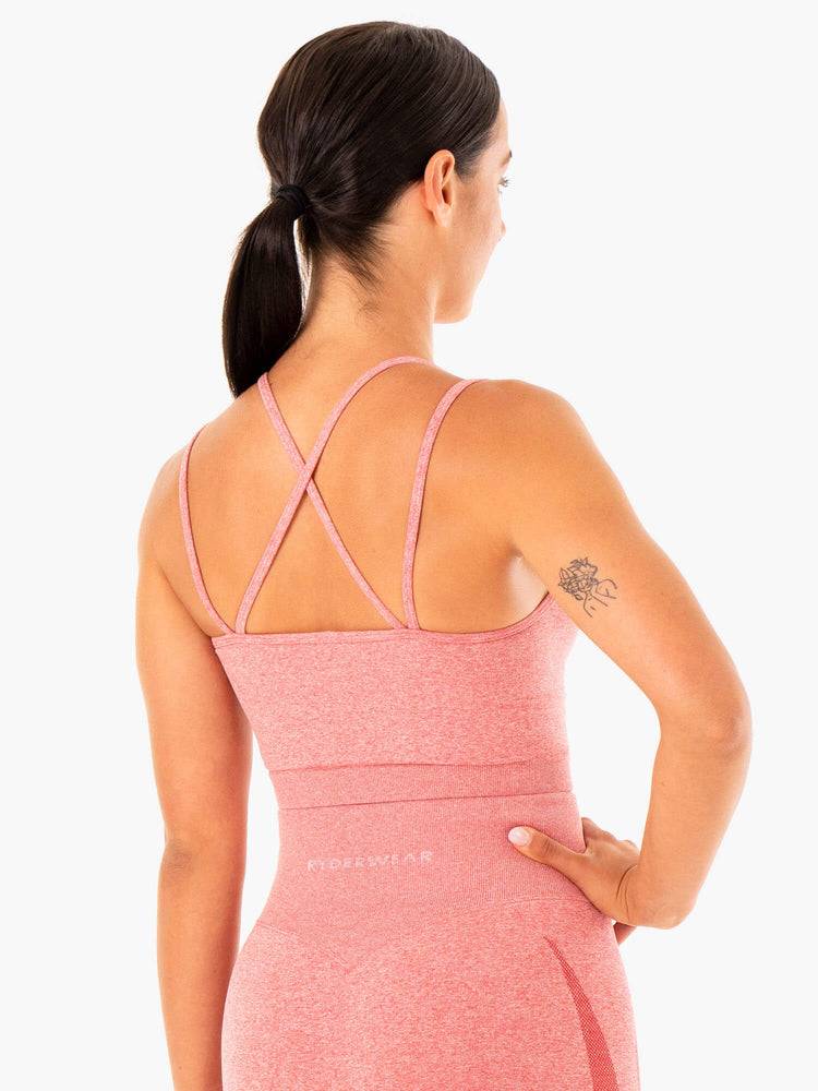 Women's Ryderwear Women Tanks Sculpt Seamless Tanks Pink Marl | NZ2898BC