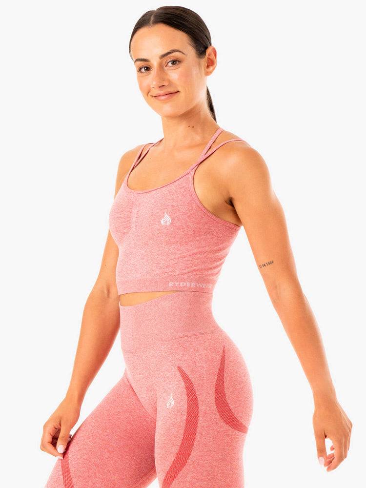 Women's Ryderwear Women Tanks Sculpt Seamless Tanks Pink Marl | NZ2898BC