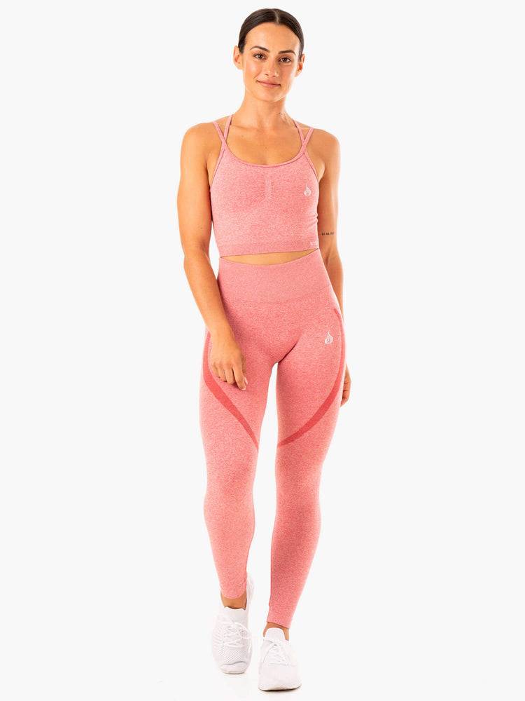 Women's Ryderwear Women Tanks Sculpt Seamless Tanks Pink Marl | NZ2898BC