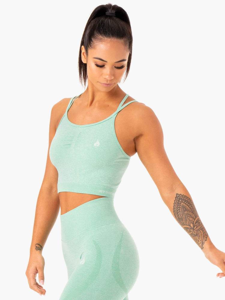 Women's Ryderwear Women Tanks Sculpt Seamless Tanks Mint Marl | NZ2933IS