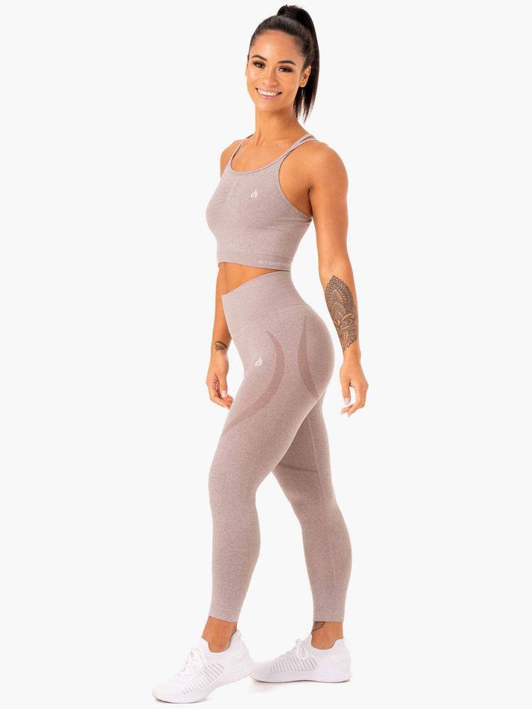 Women's Ryderwear Women Tanks Sculpt Seamless Tanks Mushroom Marl | NZ2936TV