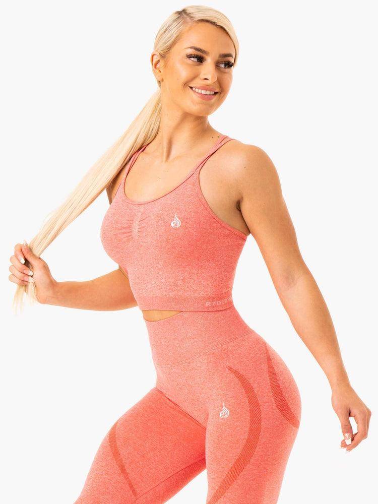 Women's Ryderwear Women Tanks Sculpt Seamless Tanks Peach Marl | NZ2941MA