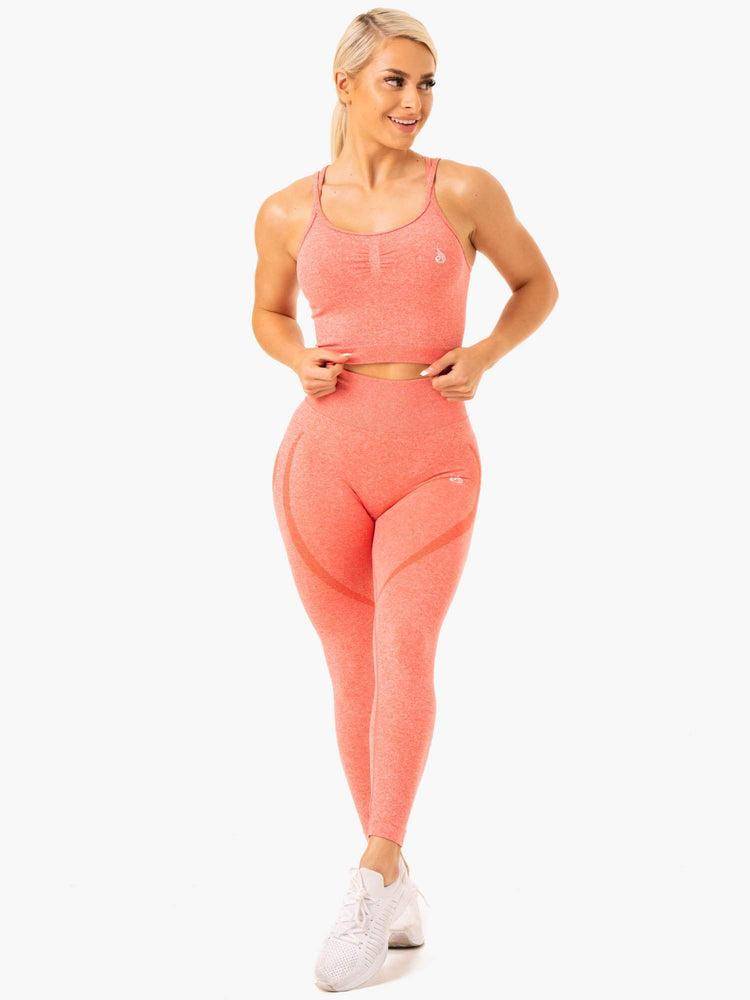 Women's Ryderwear Women Tanks Sculpt Seamless Tanks Peach Marl | NZ2941MA