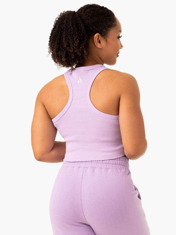 Women's Ryderwear Women Tanks Sideline Rib Crop Tanks Lilac | NZ2809HK