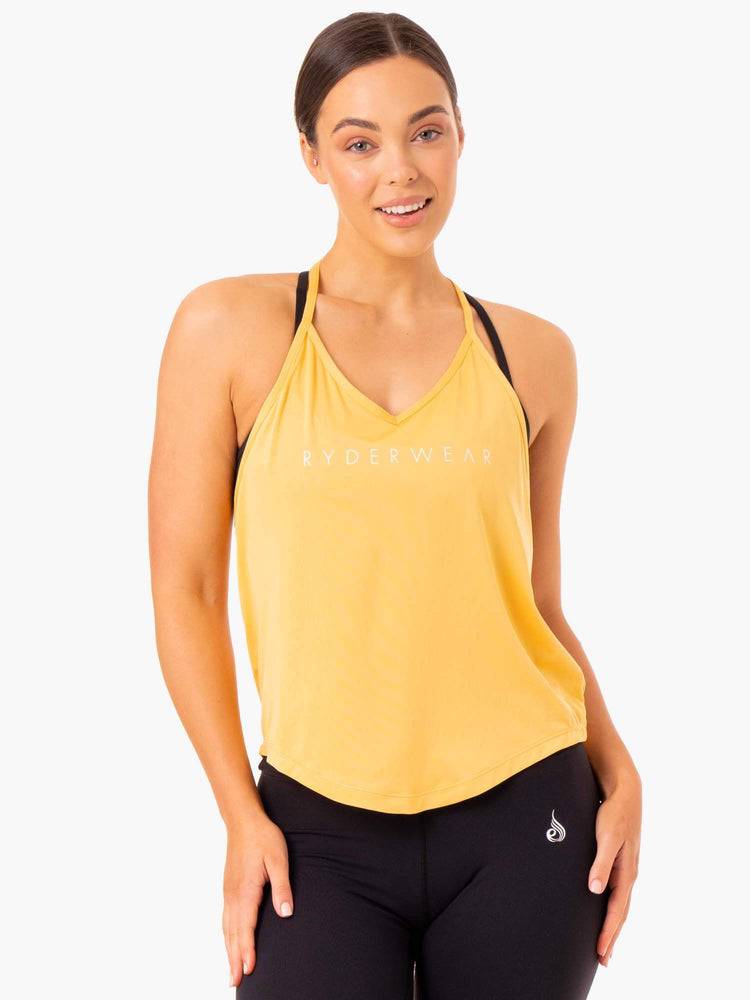 Women\'s Ryderwear Women Tanks Staples Slinky T-Back Tanks Mango | NZ2952GL