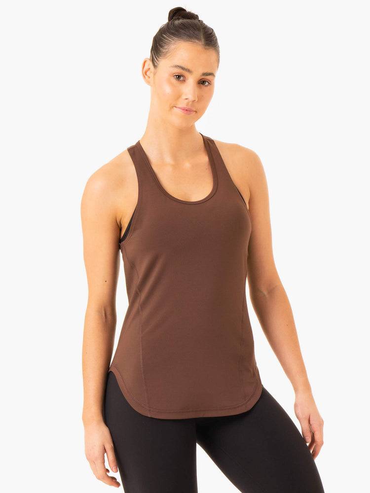 Women\'s Ryderwear Women Tanks Transform Training Tanks Chocolate | NZ2816OR