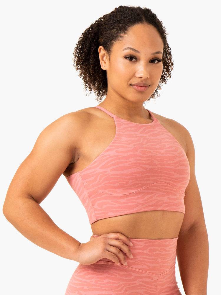 Women's Ryderwear Women Tanks Transform Reversible Sports Crop Tanks Pink Zebra | NZ2864YU