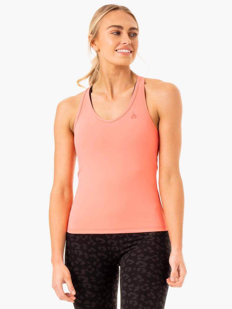 Women\'s Ryderwear Women Tanks Ultra Compression Tanks Coral | NZ2887OR