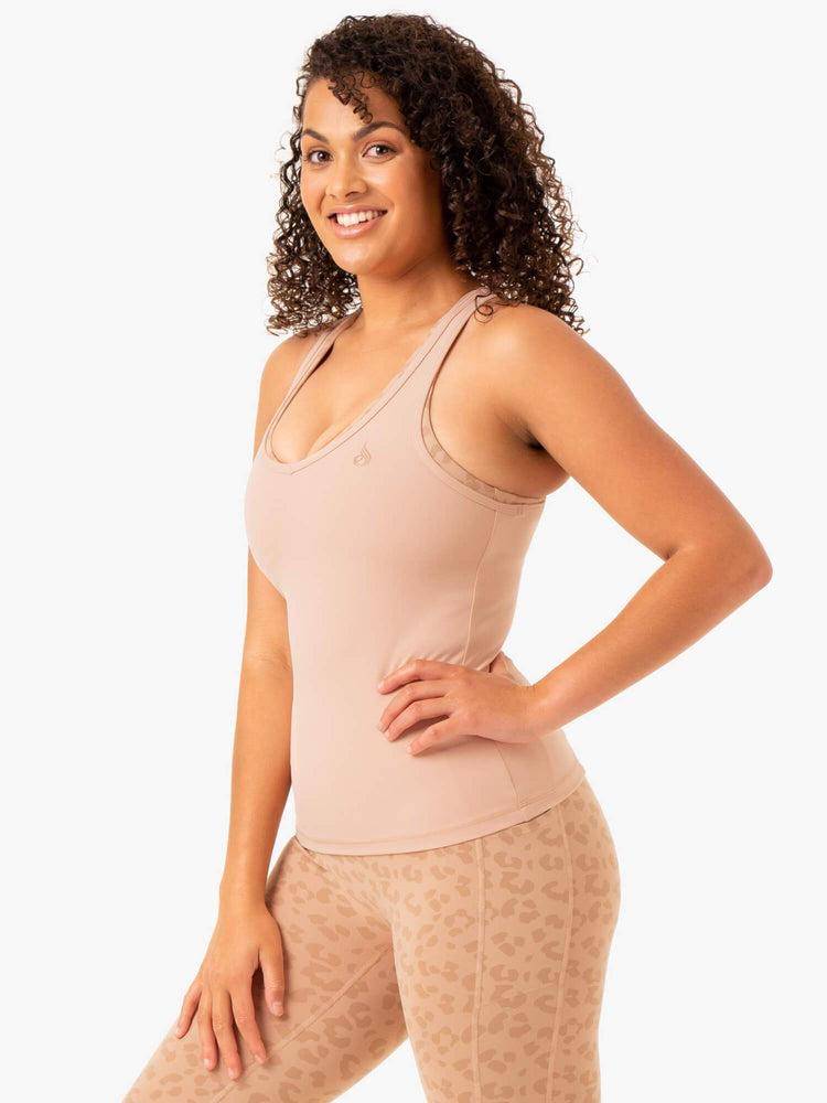 Women's Ryderwear Women Tanks Ultra Compression Tanks Tan | NZ2892RW