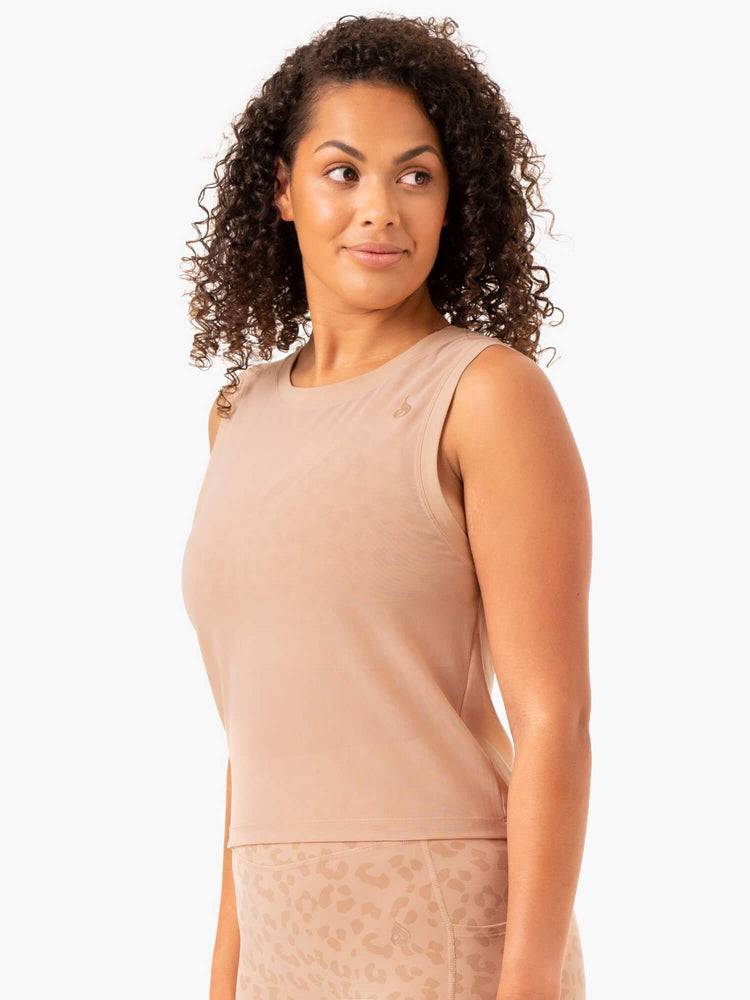 Women's Ryderwear Women Tanks Ultra Mesh Tanks Tan | NZ2888IS