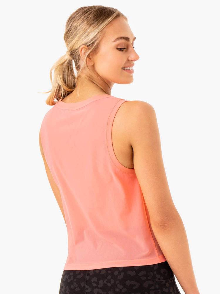 Women's Ryderwear Women Tanks Ultra Mesh Tanks Coral | NZ2910DN