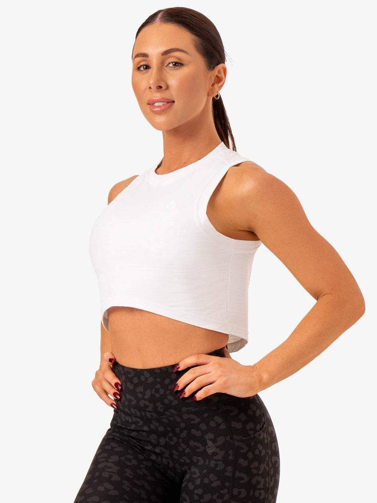 Women's Ryderwear Women Tanks Ultra Scoop Tanks White | NZ2958OR