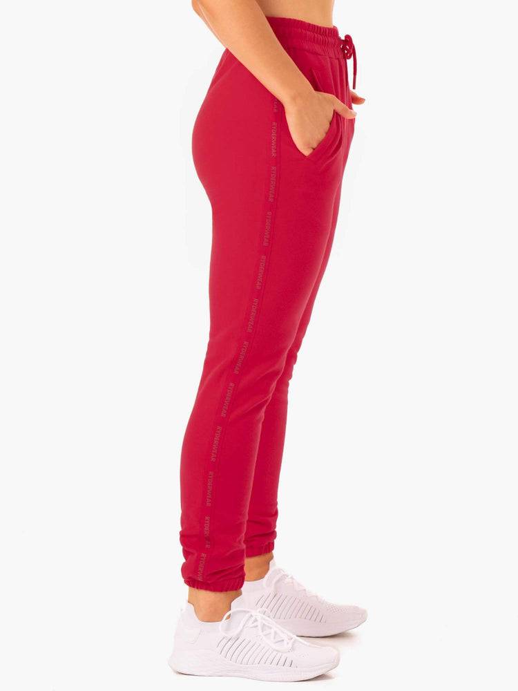 Women's Ryderwear Women Track Pants Base High Waisted Track Pants Cherry Red | NZ3050GL