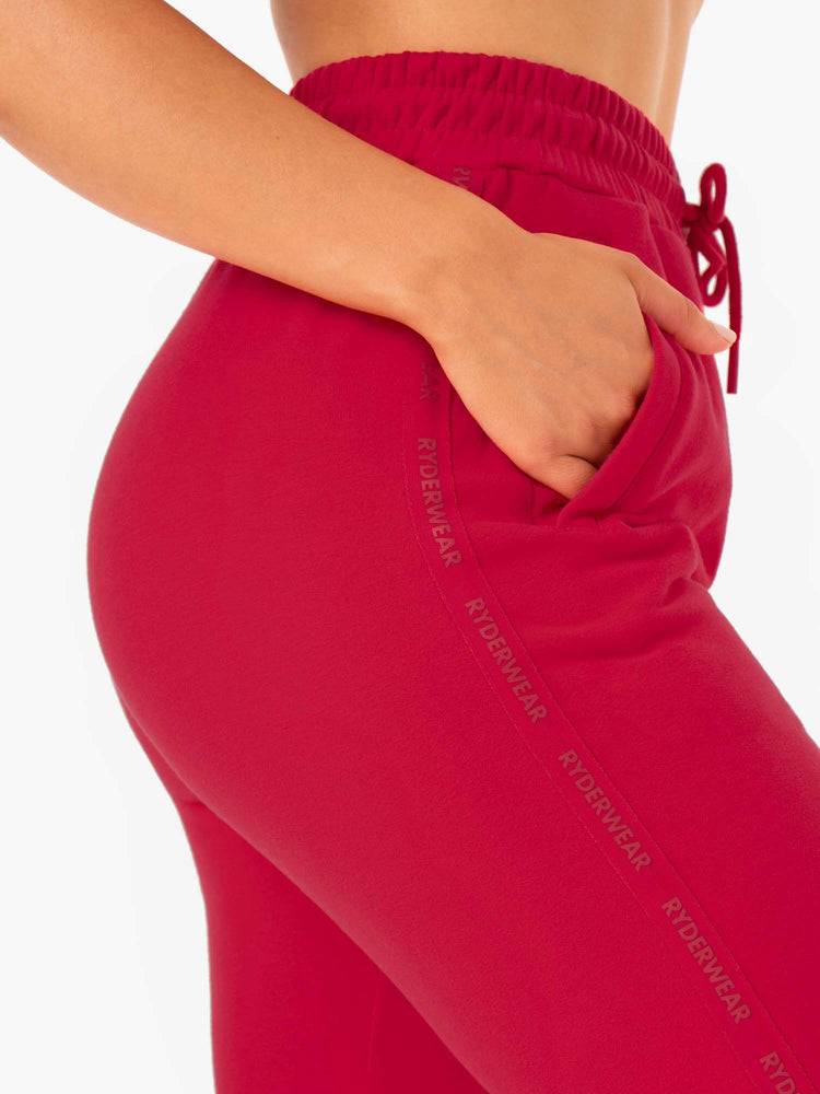 Women's Ryderwear Women Track Pants Base High Waisted Track Pants Cherry Red | NZ3050GL