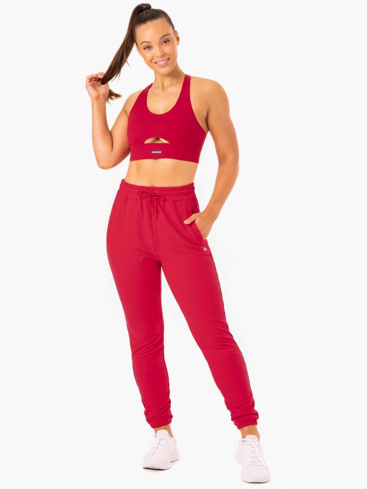 Women's Ryderwear Women Track Pants Base High Waisted Track Pants Cherry Red | NZ3050GL