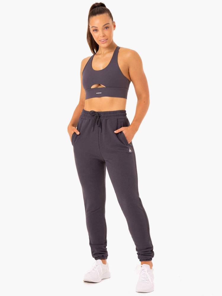 Women's Ryderwear Women Track Pants Base High Waisted Track Pants Charcoal | NZ3052DN