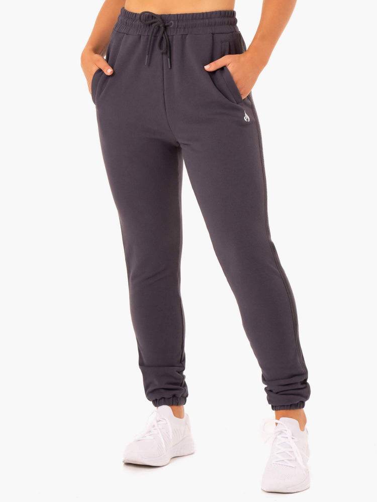 Women\'s Ryderwear Women Track Pants Base High Waisted Track Pants Charcoal | NZ3052DN