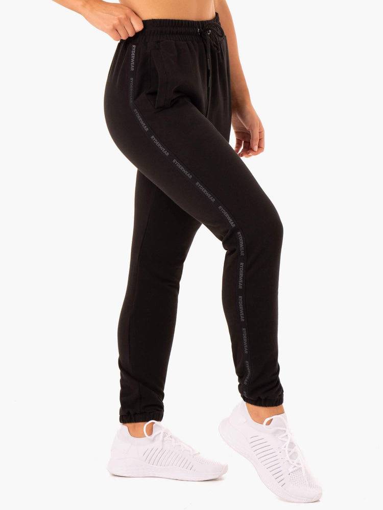 Women's Ryderwear Women Track Pants Base High Waisted Track Pants Black | NZ3055PQ