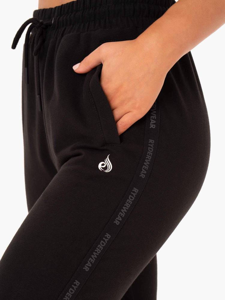 Women's Ryderwear Women Track Pants Base High Waisted Track Pants Black | NZ3055PQ