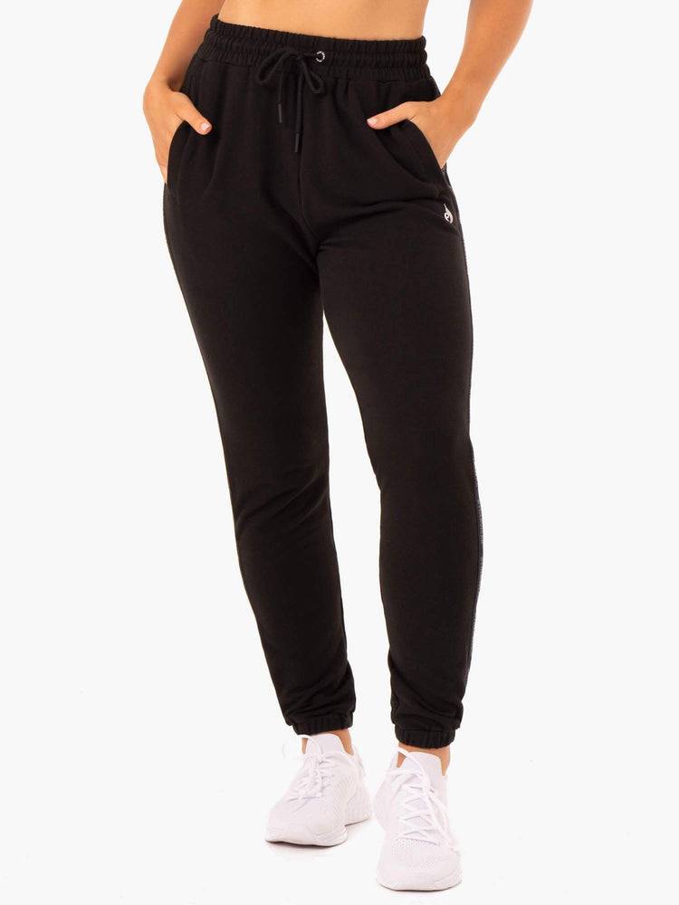 Women\'s Ryderwear Women Track Pants Base High Waisted Track Pants Black | NZ3055PQ