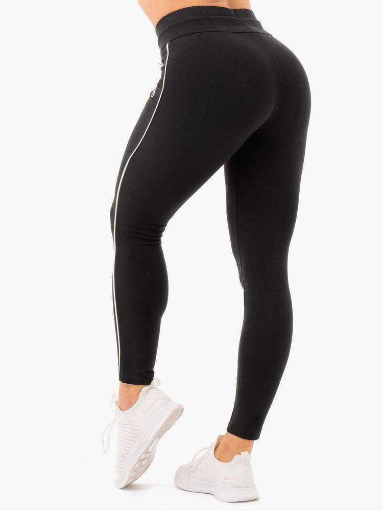 Women's Ryderwear Women Track Pants High Waisted Leggings Track Pants Black | NZ3029OR