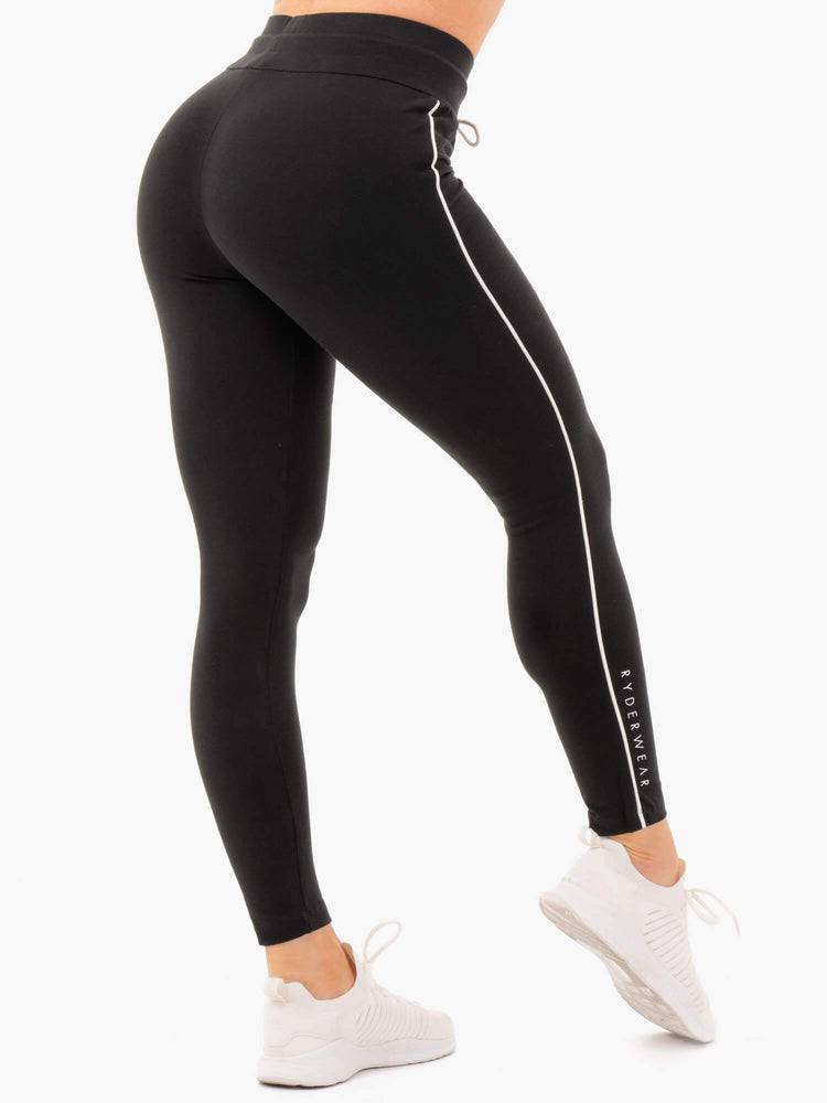 Women's Ryderwear Women Track Pants High Waisted Leggings Track Pants Black | NZ3029OR