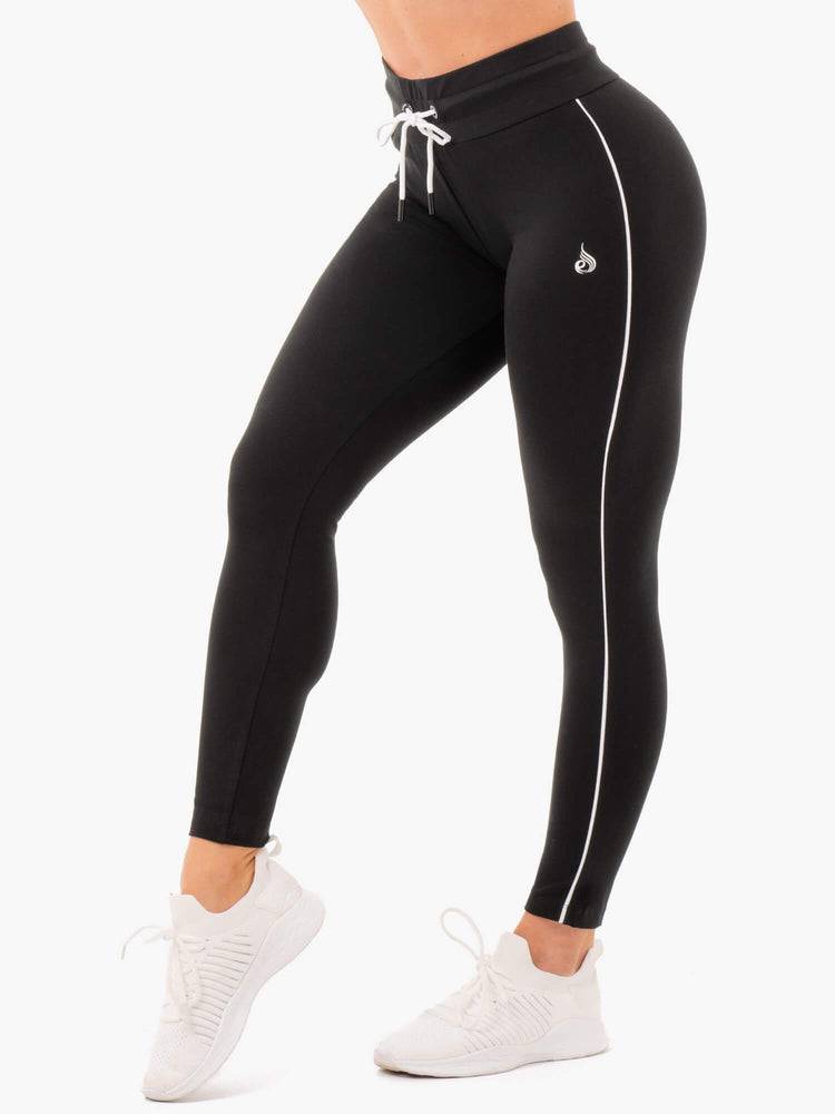 Women\'s Ryderwear Women Track Pants High Waisted Leggings Track Pants Black | NZ3029OR