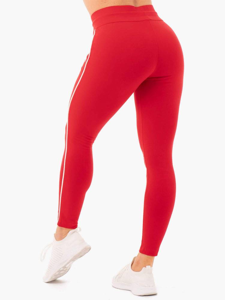 Women's Ryderwear Women Track Pants High Waisted Leggings Track Pants Red | NZ3030IS