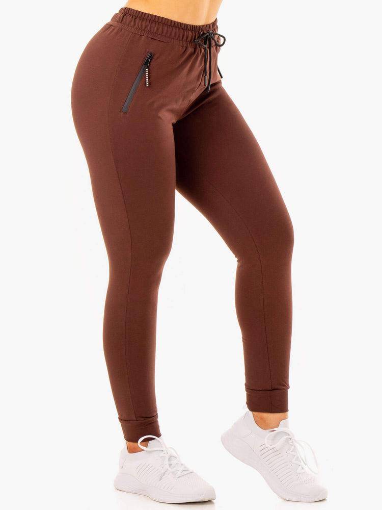 Women's Ryderwear Women Track Pants Luxe Track Pants Chocolate | NZ3062EX