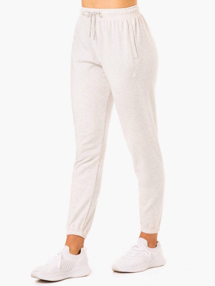 Women's Ryderwear Women Track Pants Off-Duty Fleece Track Pants Snow Grey Marl | NZ3046KI