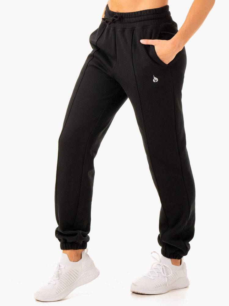 Women's Ryderwear Women Track Pants Revival High Waisted Track Pants Black | NZ3070DN