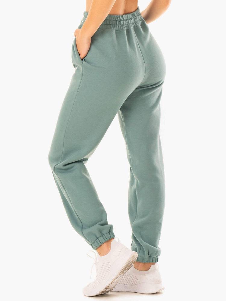 Women's Ryderwear Women Track Pants Revival High Waisted Track Pants Sage Green | NZ3071SO