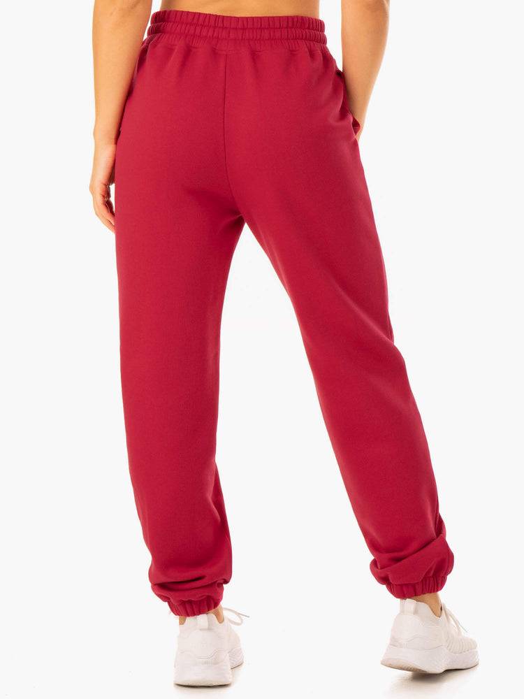 Women's Ryderwear Women Track Pants Revival High Waisted Track Pants Red | NZ3072AP