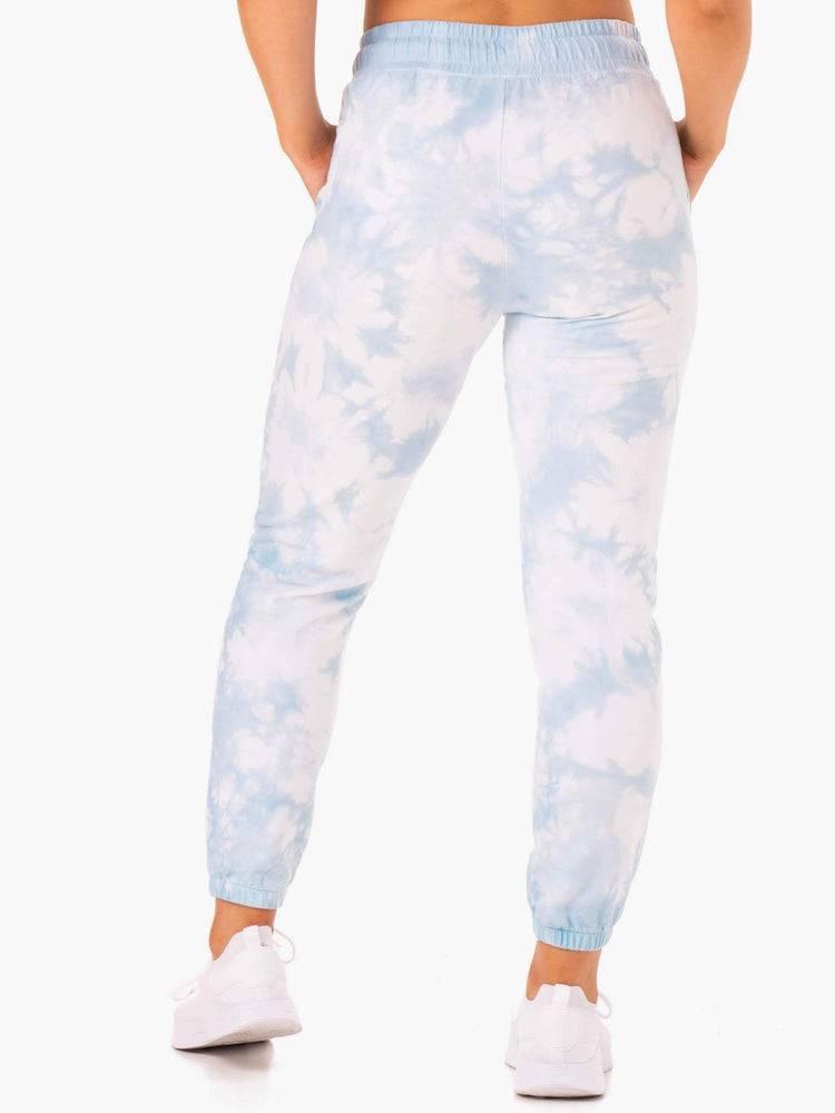 Women's Ryderwear Women Track Pants Tie Dye High Waisted Track Pants Sky Blue Tie Dye | NZ3057IS