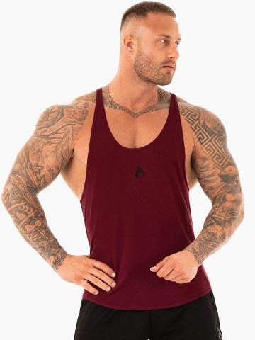 Men's Ryderwear Men Gym Stringers Active T-Back Gym Stringers Burgundy | NZ1496JJ