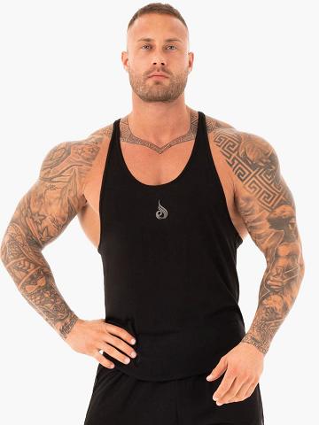 Men's Ryderwear Men Gym Stringers Active T-Back Gym Stringers Black | NZ1498LH