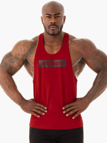 Men's Ryderwear Men Gym Stringers Base Stringer T-Back Gym Stringers Red | NZ1503BC