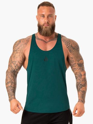 Men's Ryderwear Men Gym Stringers Define Mesh T-Back Gym Stringers Emerald | NZ1513IS