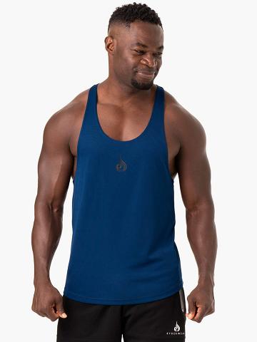 Men's Ryderwear Men Gym Stringers Define Mesh T-Back Gym Stringers Blue | NZ1514OR