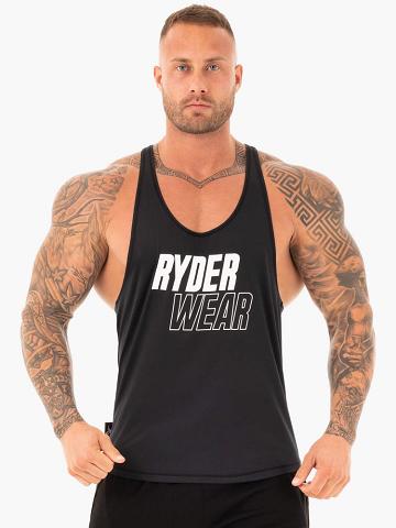 Men's Ryderwear Men Gym Stringers Lift T-Back Stringer Gym Stringers Black | NZ1523KI