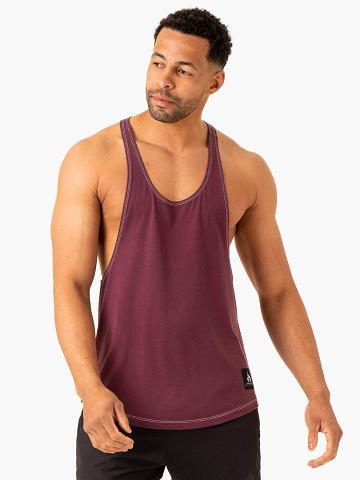 Men's Ryderwear Men Gym Stringers Vital Stringer T-Back Gym Stringers Plum | NZ1543SO